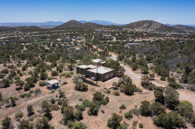 26 Apache Creek Rd, Santa Fe, NM 87505 - bird's eye view of a mountain backdrop and a desert landscape