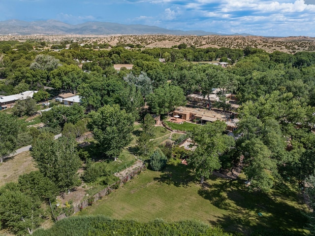 127 County Road 84, Santa Fe, NM 87506 - aerial view of property and surrounding area with a mountain backdrop