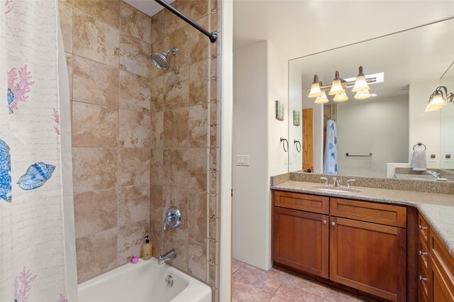 2 Tierra Grande, Santa Fe, NM 87506 - bathroom with tile patterned flooring, vanity, and shower / tub combo with curtain