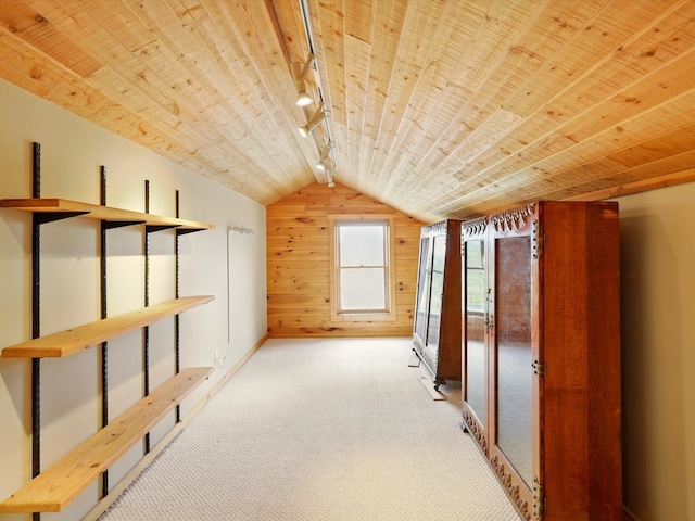 125 Apache Canyon Trl, Santa Fe, NM 87505 - bonus room with wooden walls, wood ceiling, lofted ceiling, and carpet