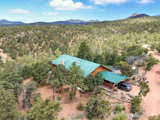 125 Apache Canyon Trl, Santa Fe, NM 87505 - bird's eye view of a heavily wooded area and mountains