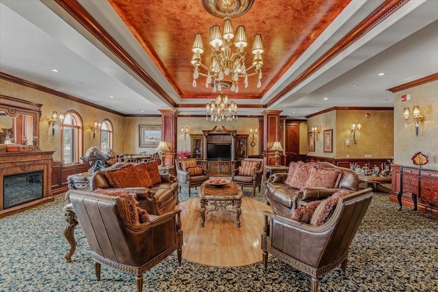 44 Sage Ln Unit 212, Angel Fire, NM 87710 - lobby featuring crown molding, wainscoting, recessed lighting, and a decorative wall