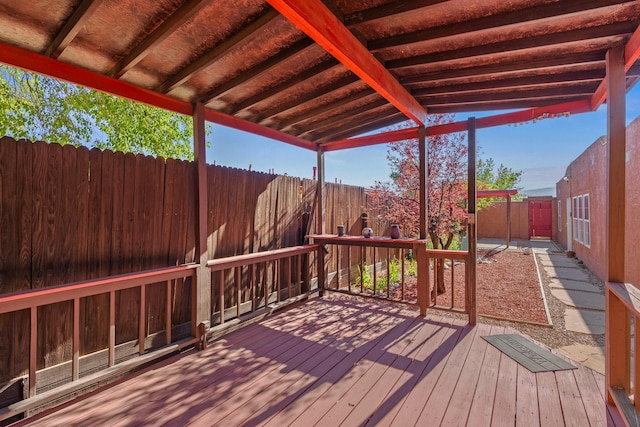 1024 Camino Vista Aurora, Santa Fe, NM 87507 - deck featuring a fenced backyard