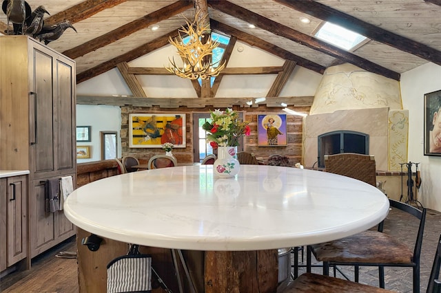 1330 Cerro Gordo Unit F, Santa Fe, NM 87501 - dining room with a chandelier and dark wood-style floors