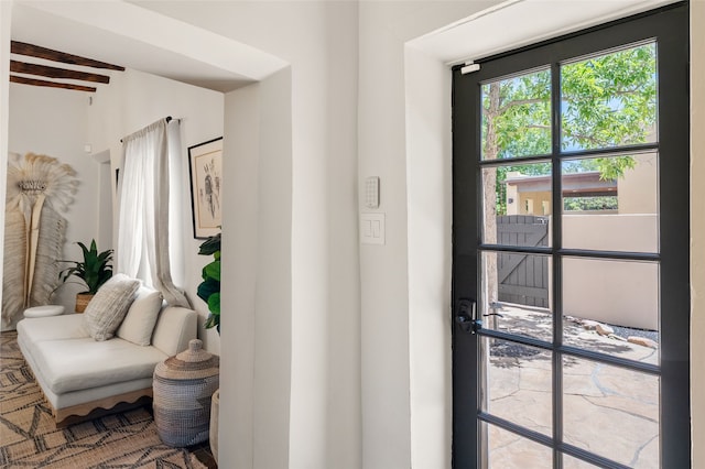 824 Dunlap St Unit A, Santa Fe, NM 87501 - interior space featuring beamed ceiling
