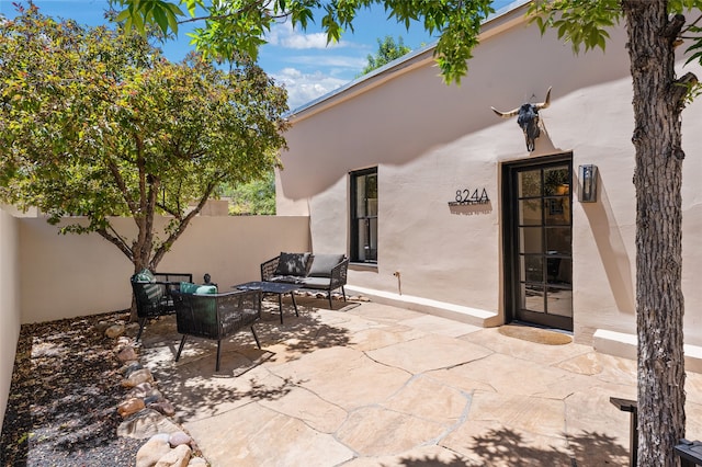 824 Dunlap St Unit A, Santa Fe, NM 87501 - view of patio featuring an outdoor hangout area