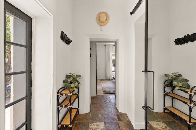 824 Dunlap St Unit A, Santa Fe, NM 87501 - hall with stone tile flooring