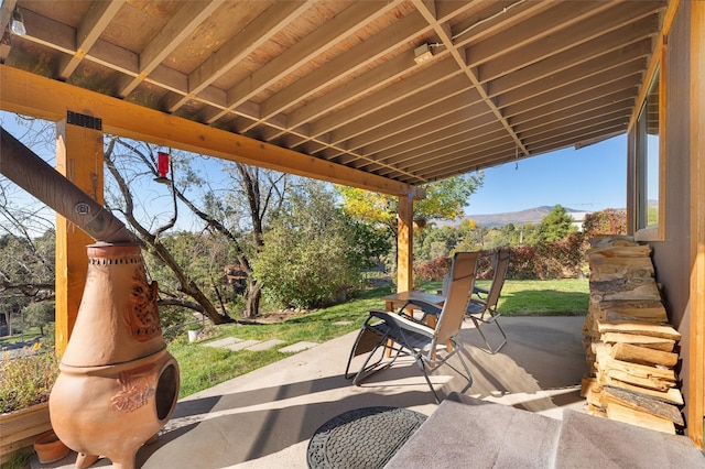 1043 Cheyenne, Los Alamos, NM 87544 - view of patio / terrace with a mountain view