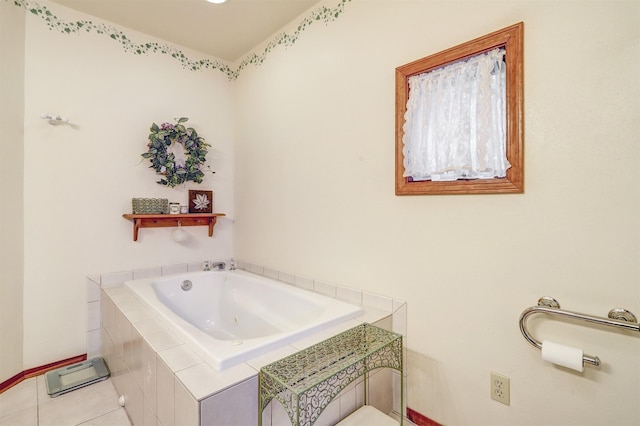 444 Aragon, White Rock, NM 87547 - full bathroom with a garden tub, tile patterned floors, and baseboards