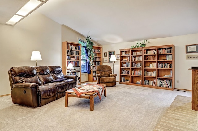 444 Aragon, White Rock, NM 87547 - carpeted living room with vaulted ceiling