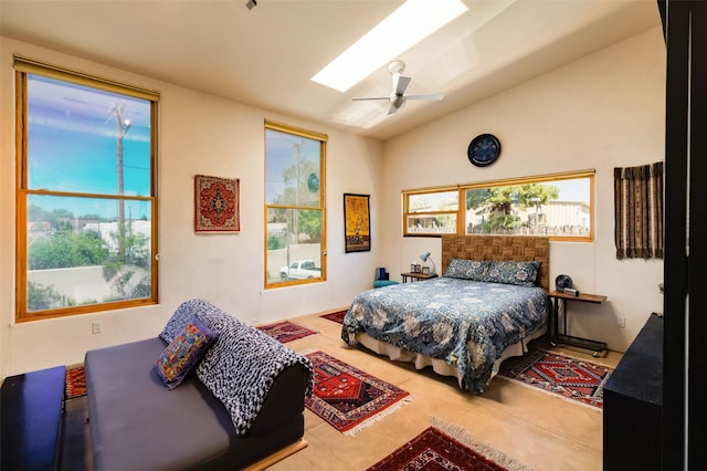 3600 Cerrillos Unit 208, Santa Fe, NM 87507 - bedroom featuring a skylight and vaulted ceiling