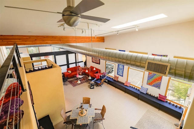 3600 Cerrillos Unit 208, Santa Fe, NM 87507 - game room featuring rail lighting and ceiling fan
