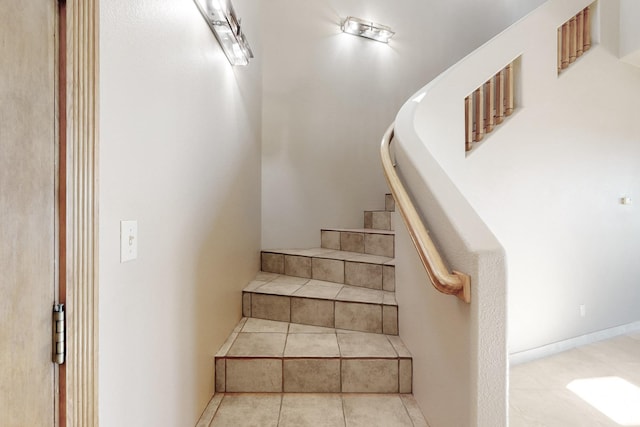 5 La Aguapa, Sandia Park, NM 87047 - stairway featuring tile patterned flooring