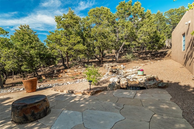1050 Sierra Del Norte, Santa Fe, NM 87501 - view of patio / terrace featuring view of scattered trees