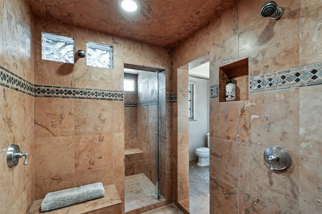 1050 Sierra Del Norte, Santa Fe, NM 87501 - bathroom featuring a shower stall and toilet