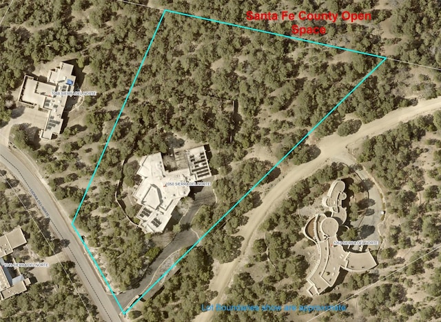 1050 Sierra Del Norte, Santa Fe, NM 87501 - map / location featuring property boundaries highlighted