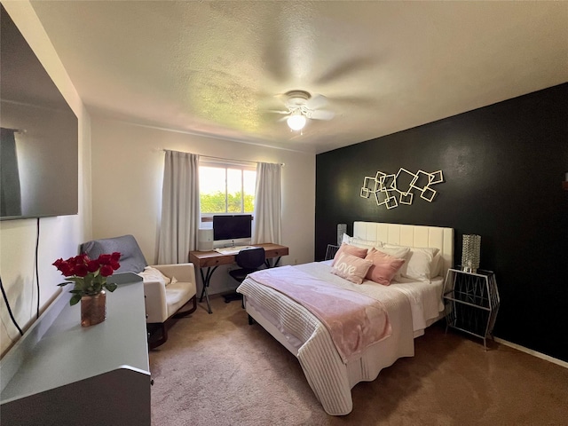 368 Bryce, White Rock, NM 87547 - bedroom with carpet floors, a ceiling fan, and an office area