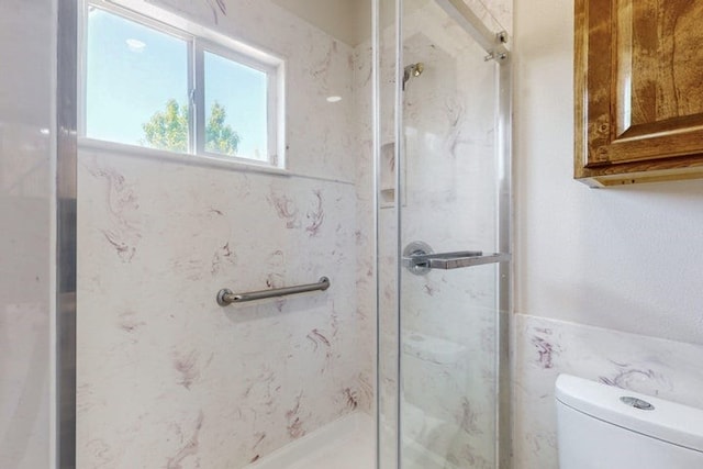 1521 Lakeview Rd SW, Albuquerque, NM 87105 - full bathroom featuring toilet and a marble finish shower