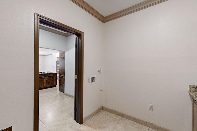 1521 Lakeview Rd SW, Albuquerque, NM 87105 - hall featuring crown molding, baseboards, and light tile patterned floors