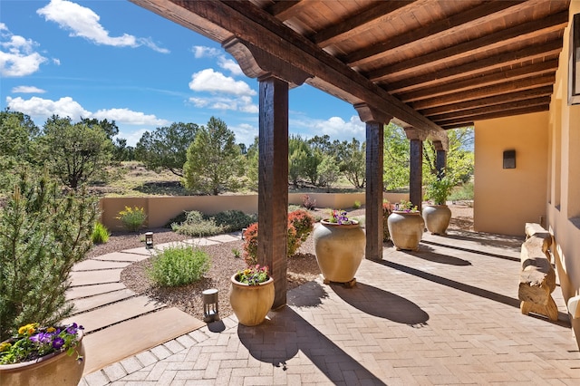 20 Rising Moon, Santa Fe, NM 87506 - fenced backyard with a patio area