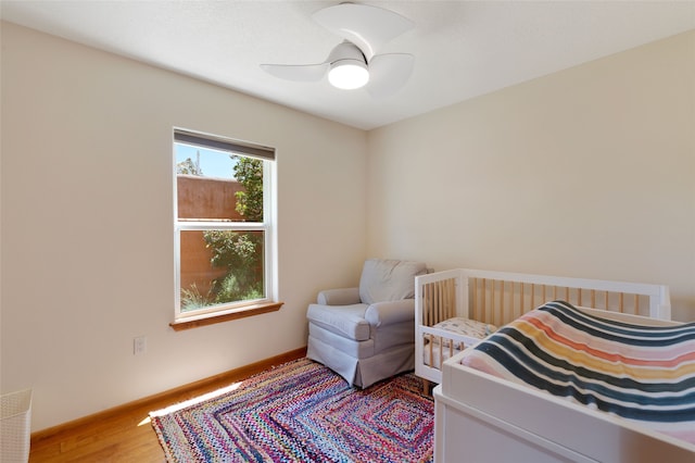 1208 Declovina St, Santa Fe, NM 87505 - bedroom featuring wood finished floors and ceiling fan
