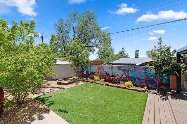 1208 Declovina St, Santa Fe, NM 87505 - view of yard featuring a wooden deck