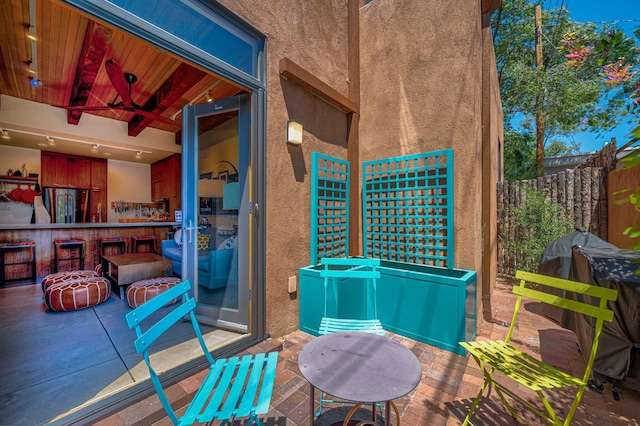 543 Juanita Unit B, Santa Fe, NM 87501 - view of wooden terrace