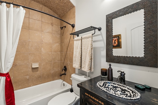 11 W Avenida Sebastian, Santa Fe, NM 87506 - bathroom with shower / tub combo with curtain, toilet, and vanity
