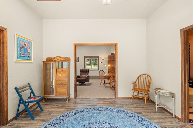 50 Jackson Hole Rd, Angel Fire, NM 87710 - sitting room with wood tiled floors and baseboards