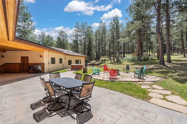 50 Jackson Hole Rd, Angel Fire, NM 87710 - view of patio featuring outdoor dining area