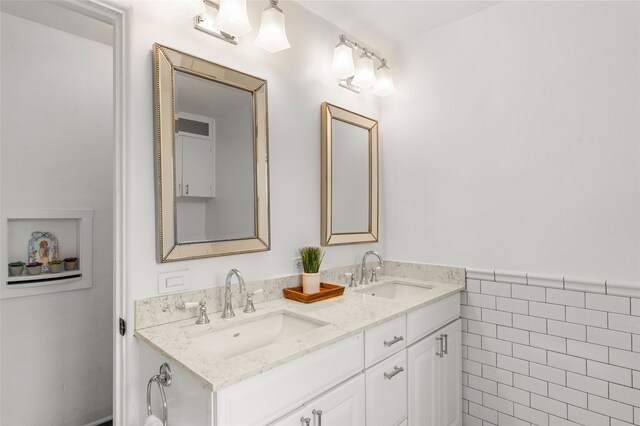309 Lomita St, Santa Fe, NM 87505 - bathroom featuring double vanity