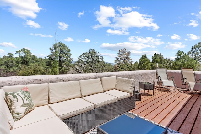 1905 Camino Redondo, Los Alamos, NM 87544 - wooden terrace featuring an outdoor hangout area