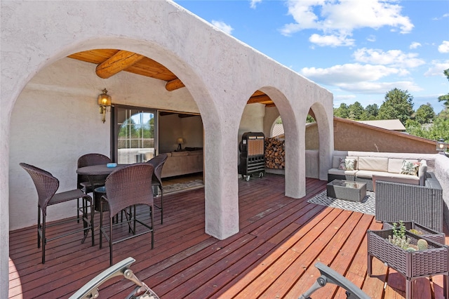 1905 Camino Redondo, Los Alamos, NM 87544 - wooden terrace with an outdoor hangout area