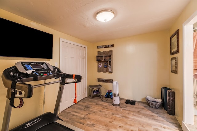 133 County Rd 135, Hernandez, NM 87537 - exercise area featuring wood finished floors