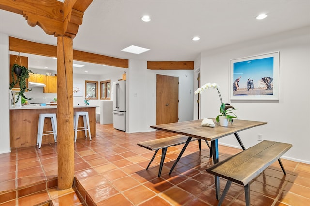 31 Calle Cielo, Santa Fe, NM 87506 - dining room with recessed lighting and light tile patterned floors