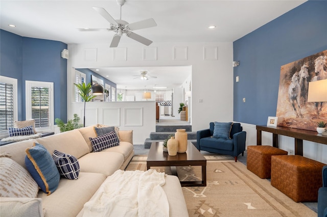 917 Estates Dr, Los Alamos, NM 87544 - living room featuring plenty of natural light and ceiling fan