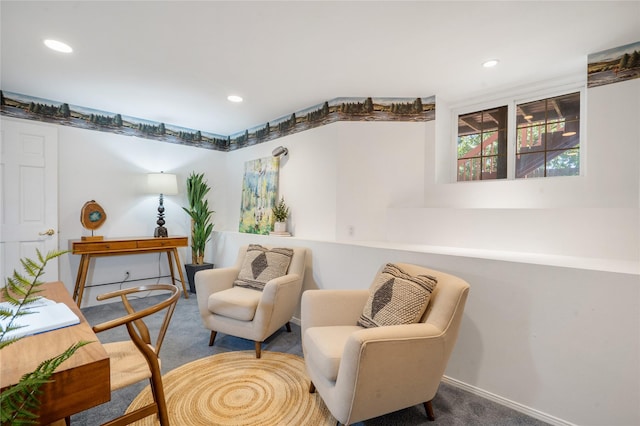 917 Estates Dr, Los Alamos, NM 87544 - living area with carpet, recessed lighting, and baseboards