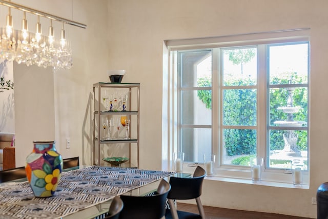 519 E Palace Ave, Santa Fe, NM 87501 - dining area with plenty of natural light and a chandelier