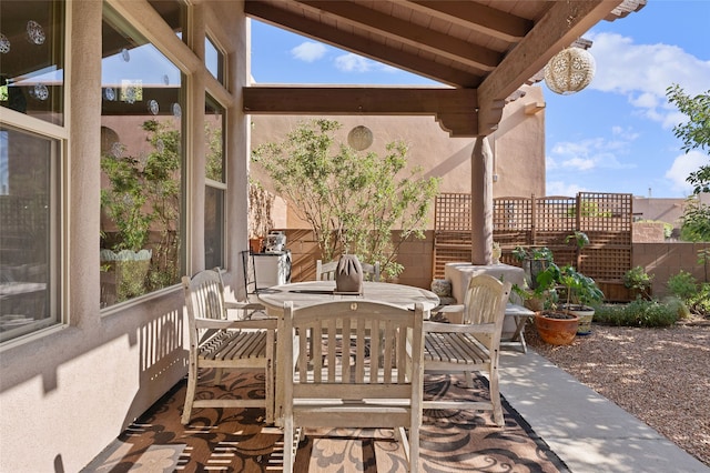 1 Pajarito Peak, Santa Fe, NM 87508 - view of patio / terrace with outdoor dining area