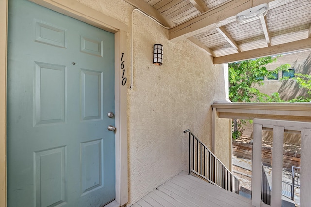 941 Calle Mejia Unit 1610, Santa Fe, NM 87501 - doorway to property featuring stucco siding