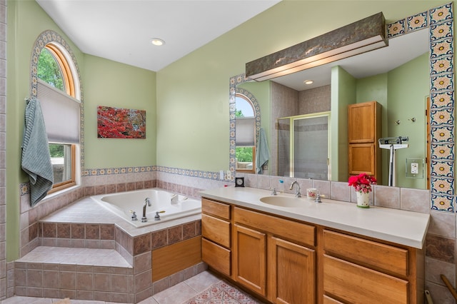 65 E Sombrillo Rd, Nm, NM 87532 - full bathroom with healthy amount of natural light, a garden tub, and vanity