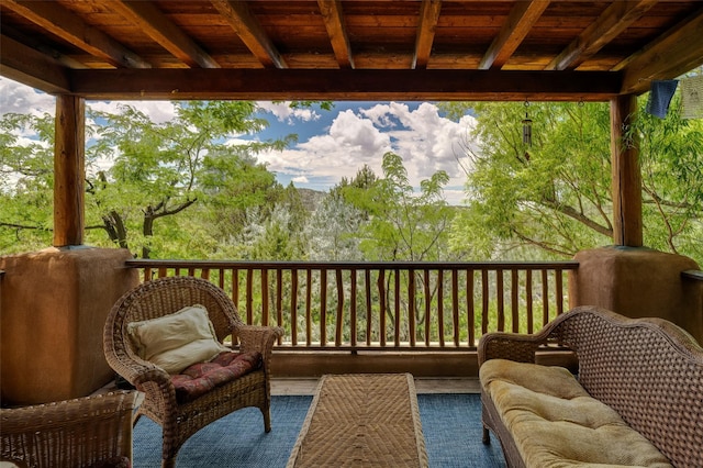 525 Camino Militar, Santa Fe, NM 87501 - view of wooden deck