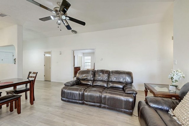 1128 Pandora Dr SW, Los Lunas, NM 87031 - living area with a ceiling fan and light wood-type flooring