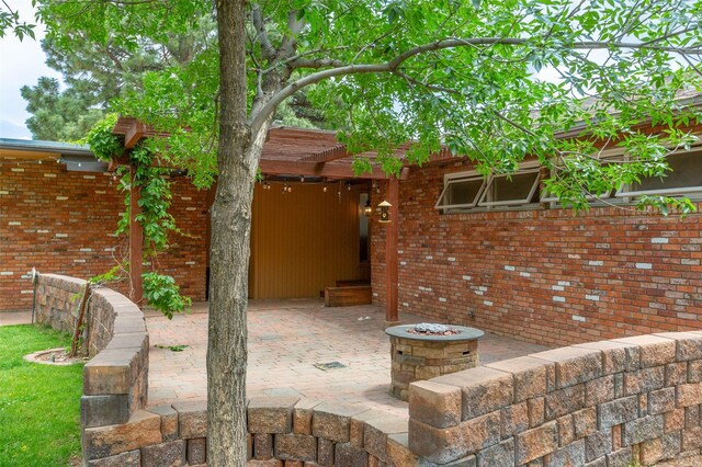 215 San Juan St, Los Alamos, NM 87544 - view of patio / terrace with a fire pit