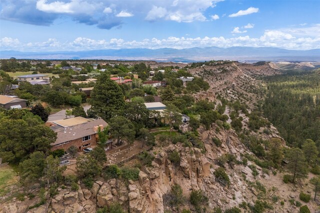 215 San Juan St, Los Alamos, NM 87544 - aerial view of property and surrounding area featuring a mountainous background