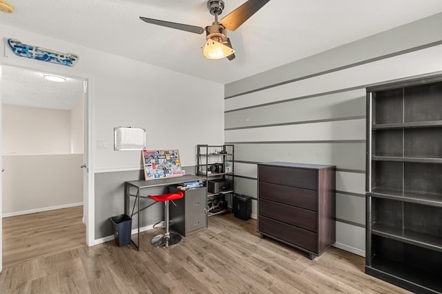 6280 Nardos Rd NW, Albuquerque, NM 87114 - office featuring wood finished floors, ceiling fan, and baseboards