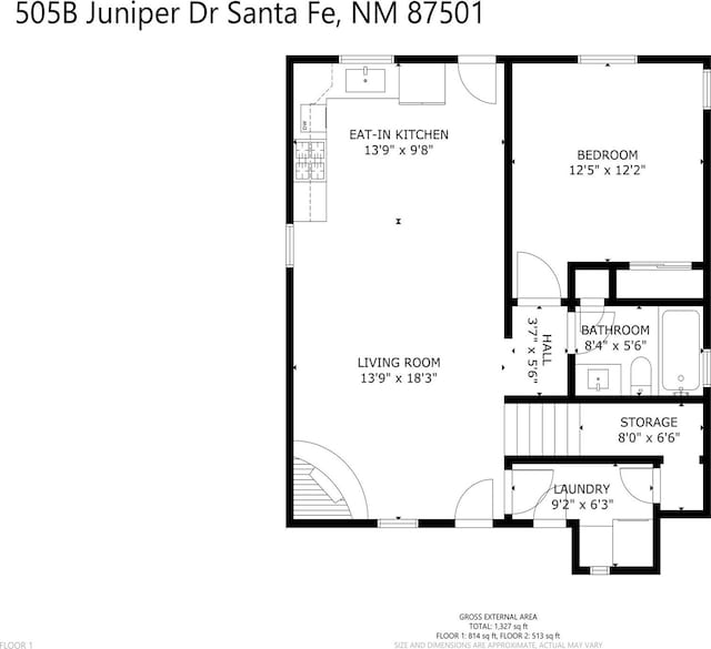 505 Juniper Dr Unit B, Santa Fe, NM 87501 - floor plan / room layout