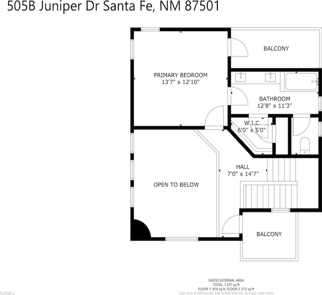 505 Juniper Dr Unit B, Santa Fe, NM 87501 - home floor plan