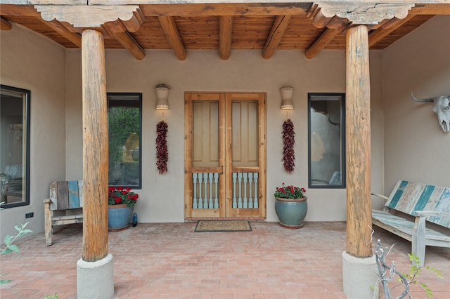 17 Alteza, Santa Fe, NM 87508 - doorway to property with stucco siding