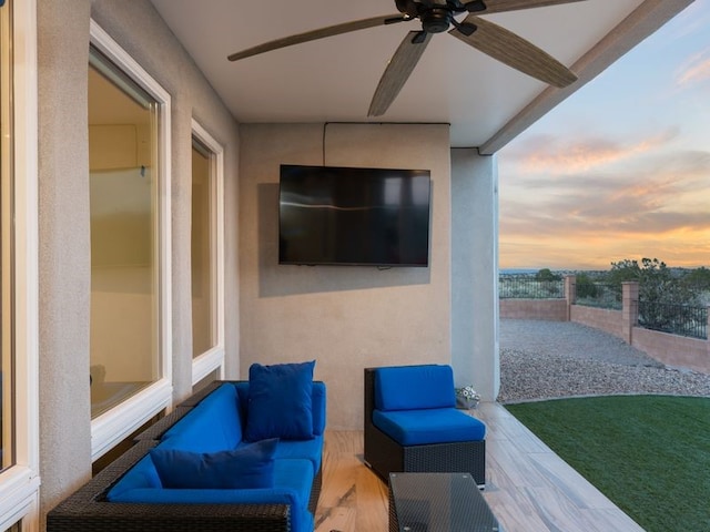 2324 Venada Rd, Rio Rancho, NM 87144 - view of patio / terrace featuring ceiling fan and an outdoor hangout area